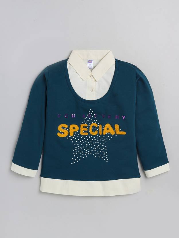 Flipkart.com | NOTTIE PLANET Girls Self Design Pure Cotton T ...