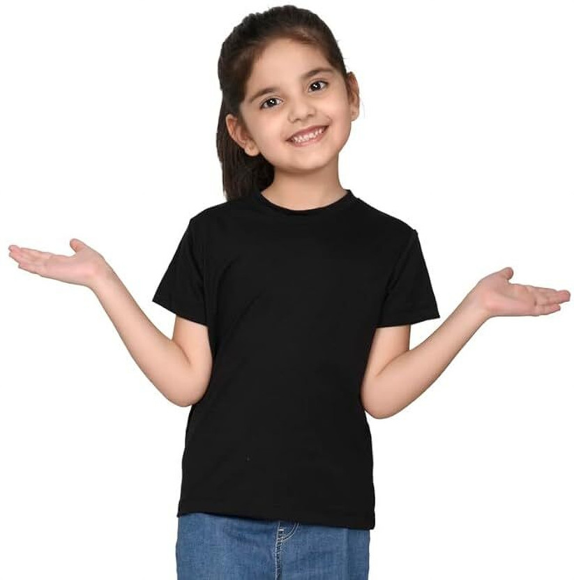 SRGARMENTSSG Baby Boys & Baby Girls Solid Cotton Blend Regular T Shirt(Black, Pack of 1)