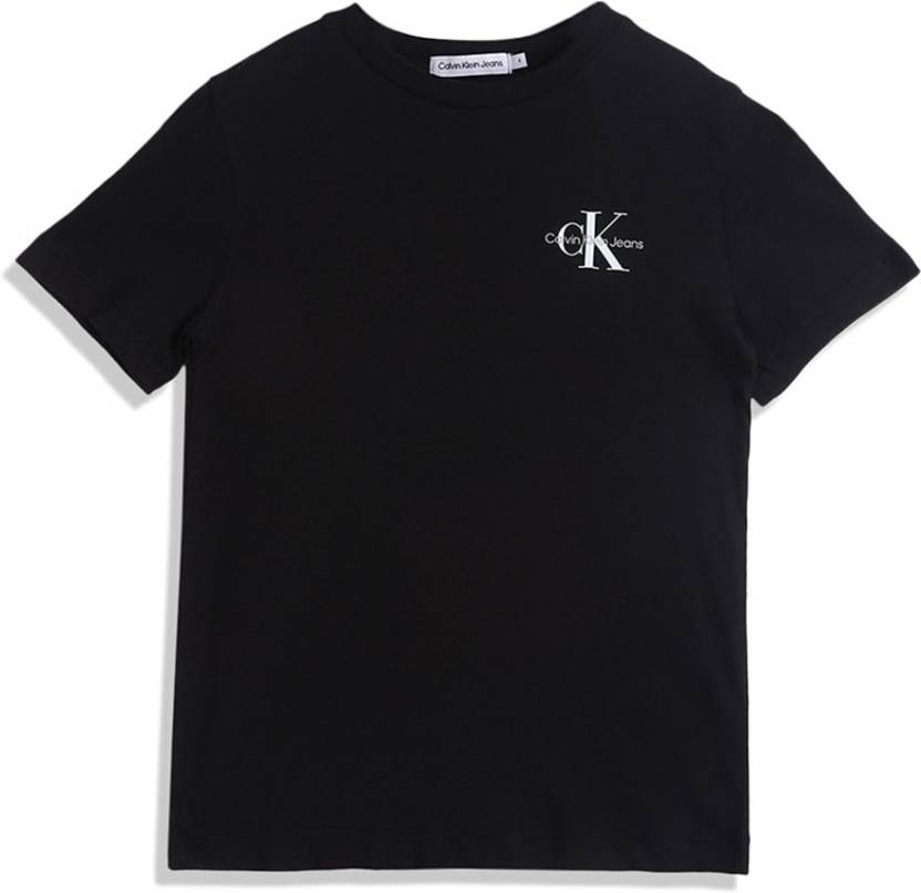 Calvin Klein Jeans Boys Solid Pure Cotton T Shirt - Crew Neck - Flipkart.com