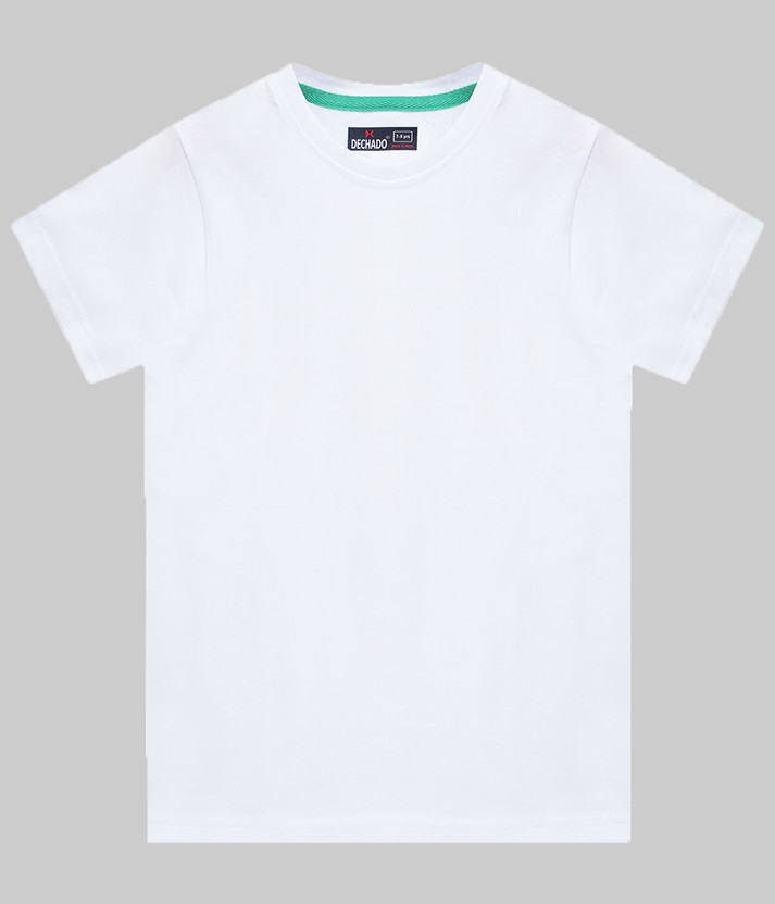 Dechado Dechado Boys Solid Pure Cotton Regular T Shirt(White, Pack of 1) - Flipkart Deal