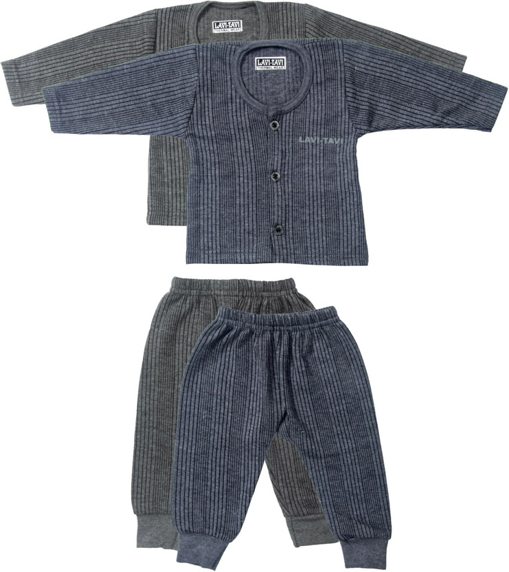 Lavi-Tavi Top - Pyjama Set For Baby Boys & Baby Girls(Black, Pack of 2)