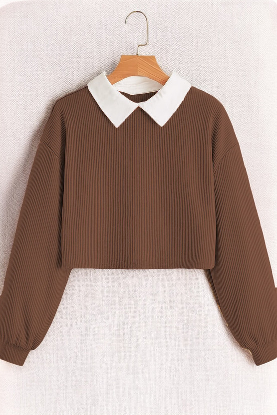 TOPTUDE TOPTUDE Girls Casual Polycotton Knit Top(Brown, Pack of 1) - Flipkart Deal