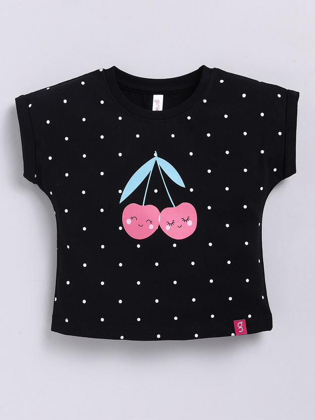 Ginie Girls Casual Cotton Blend A-line Top(Multicolor, Pack of 1)