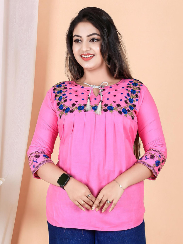 MTOUCHFASHION Rayon Top(Pink, Pack of 1)