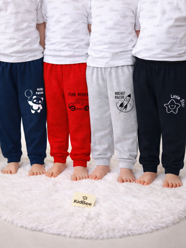 KidBee Track Pant For Baby Boys(Multicolor, Pack of 4)