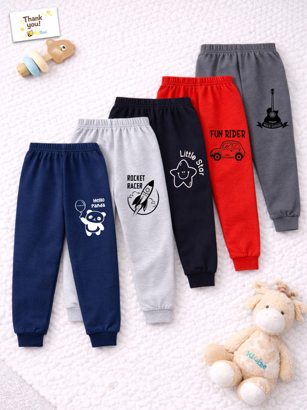 KidBee Track Pant For Baby Boys(Multicolor, Pack of 5)