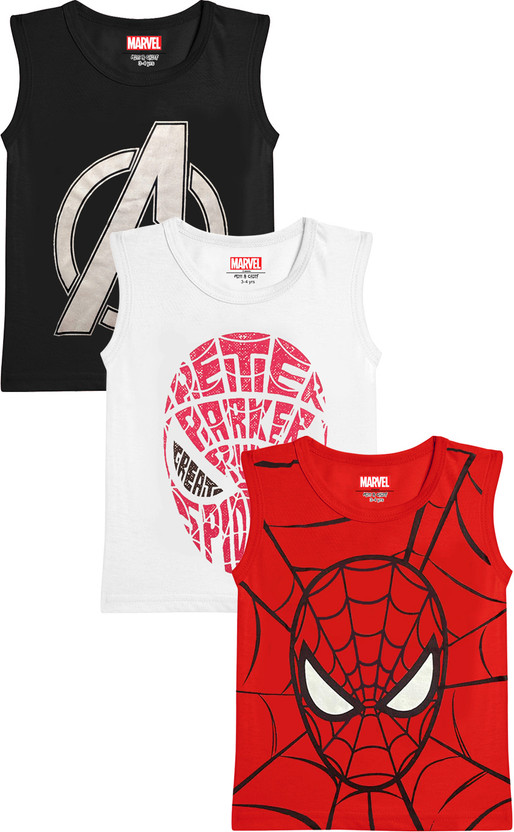 MARVEL BY MISS & CHIEF Vest For Boys Cotton Blend(Multicolor, Pack of 3)