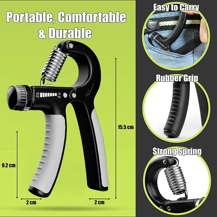 TRUE INDIAN Premium Hand Gripper For Best Hand Exerciser Grip Adjustable 10 to 40kg Handgrip Fitness Accessory Kit Kit