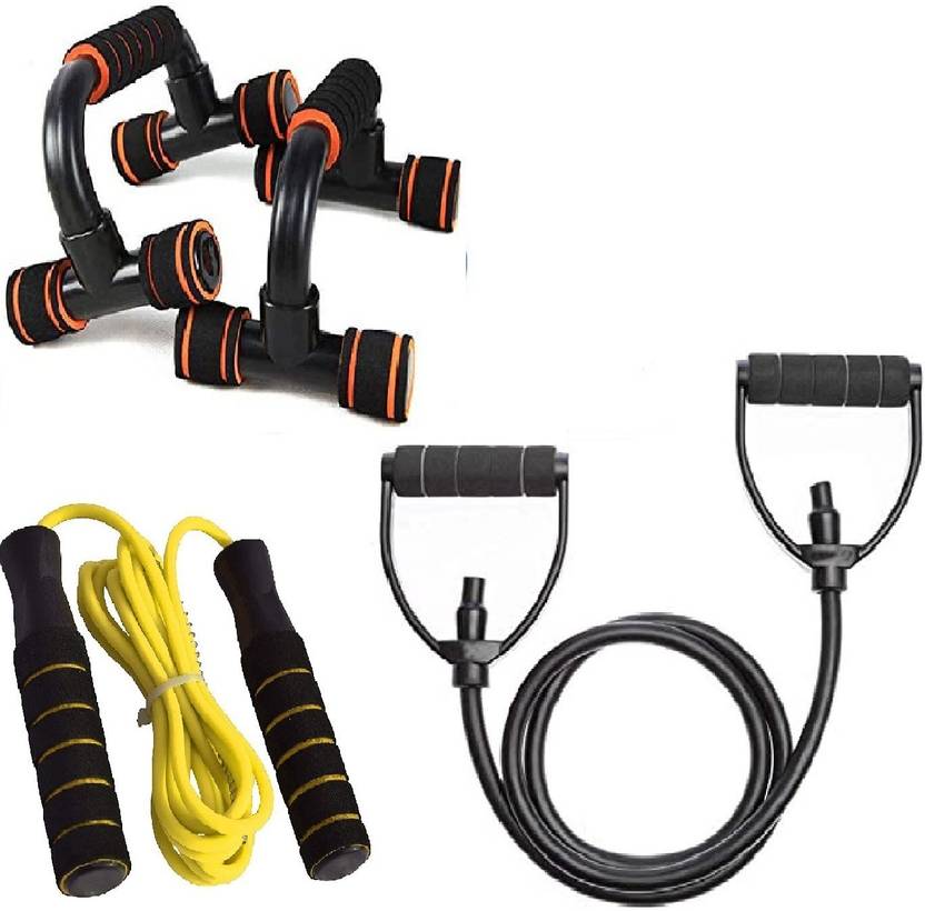 Dr Pacvu Set3Toning Tube, Jump Skipping Rope and Pushup Bar for Body