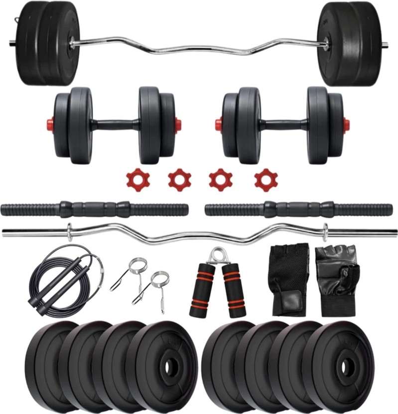 REGEL X 20 KG FIX ADJUSTIBLE DUMBLES KiT WITH 3FT CURL ROD Adjustable Dumbbell(20 kg)
