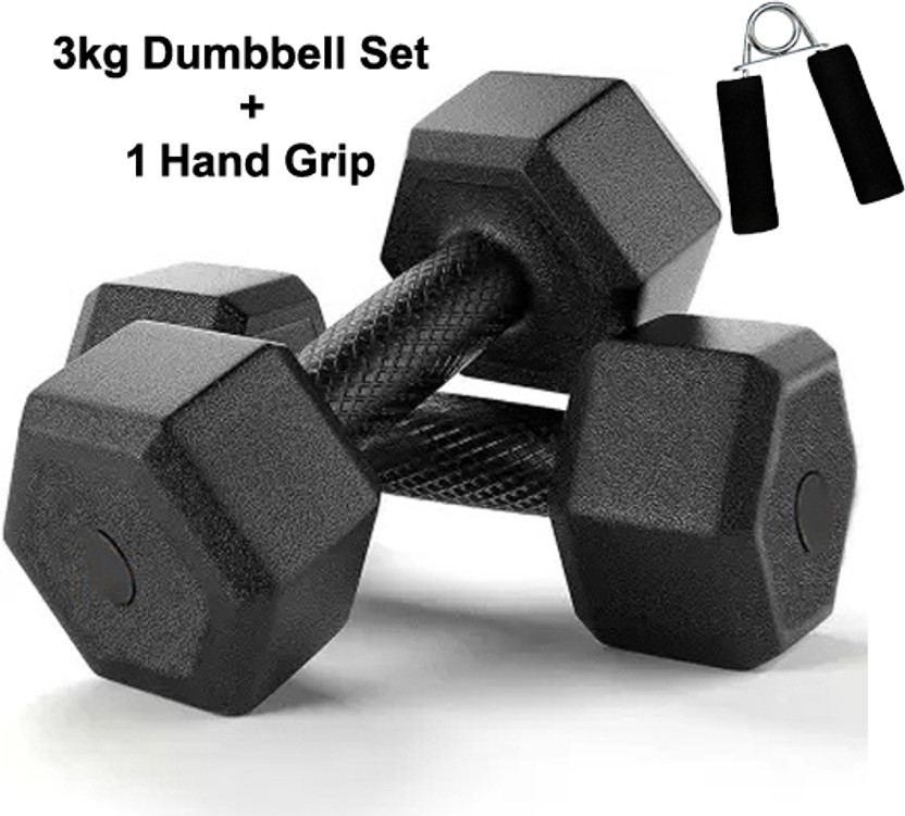 DCS Pro SPORT & FITNESS PVC Dumbbell Set + FITNESS Grip - Best Home Exercise KIT Fitness Accessory Kit Kit