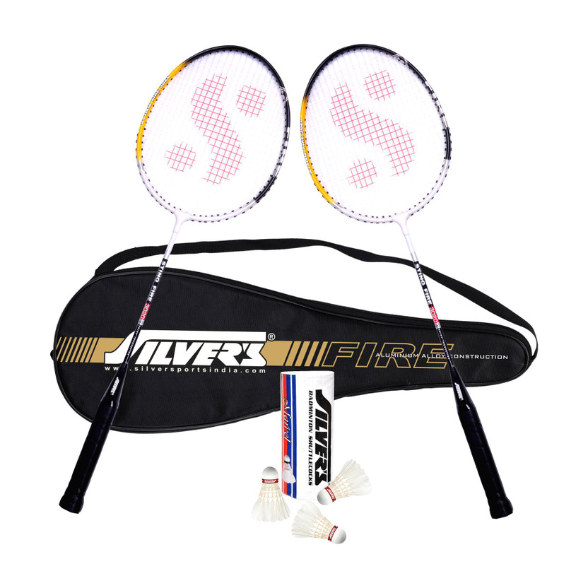 Flipkart Silver's FIRE Badminton Combo- 2 Rackets with Feather Shuttle Pack of 3 Badminton Kit(NA) - Flipkart Deal