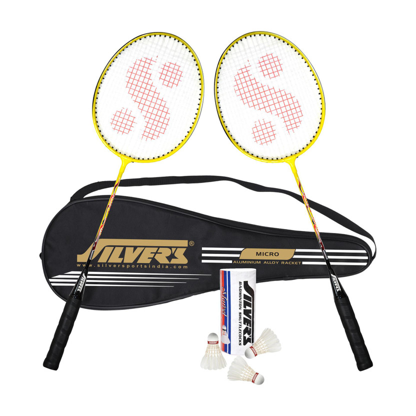 Flipkart Silver's MICRO Badminton Combo- 2 Rackets with Feather Shuttle Pack of 3 Badminton Kit(NA) - Flipkart Deal