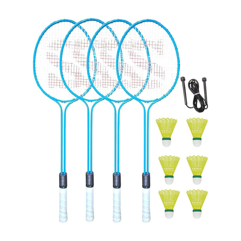 STYRKR Badminton Racquet Set of 4 Steel Frame with Shuttlecocks 6 Combo_65656 Badminton Kit