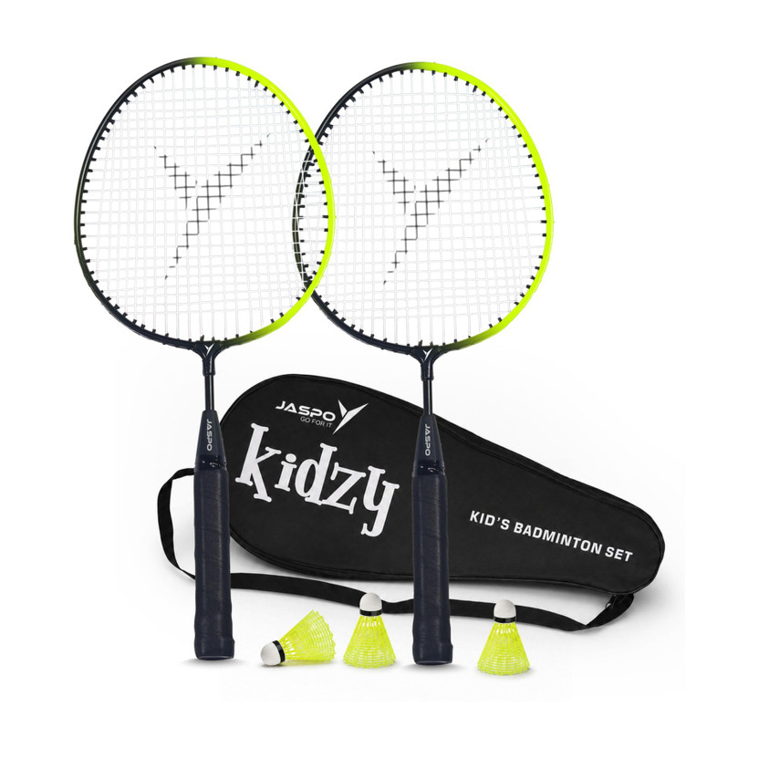 Jaspo Kidzy Steel Badminton Racket Set for Kids with 3pc. Plastic Shuttlecock Badminton Kit
