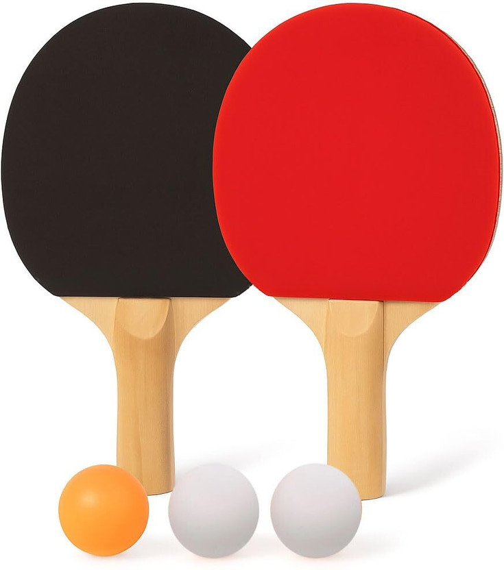 Kihika Table Tennis Racquet Set for Kids Home Ping Pong Set - 2pcs Racket & 3 Balls Multicolor Table Tennis Racquet(Pack of: 1, 100 g)
