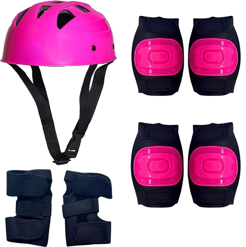 SLANZ Protective Skating, Cycling & Skateboarding Guard Kit for Girls 7-15 Yrs (PINK) Cycling Kit