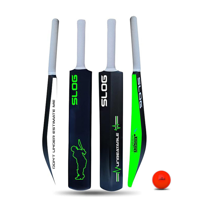 Jaspo SLOG Cricket Plastic Cricket Bat with Soft Ball For all age groups Full Size Cricket Kit