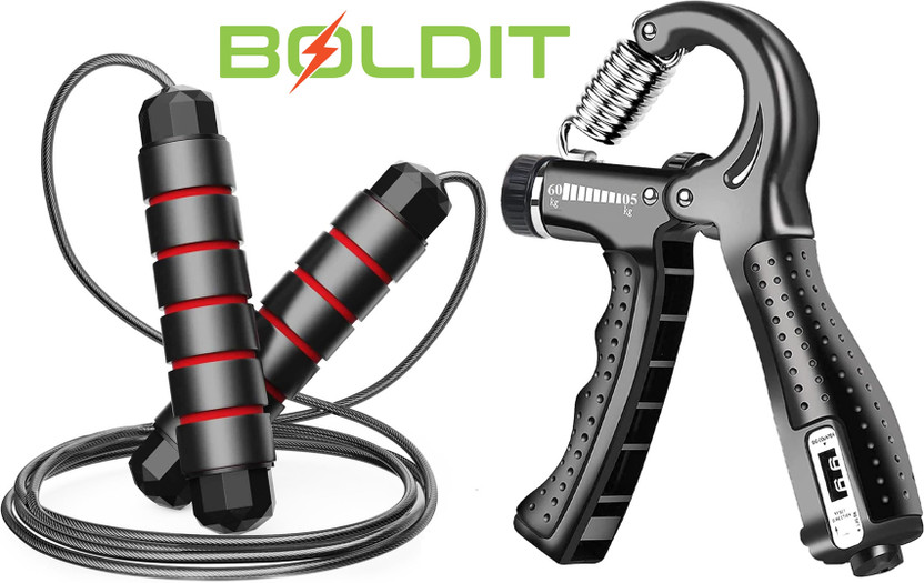BOLDIT Combo Counter Hand Grip with Skipping Rope for fitness, endurance & weight loss Fitness Accessory Kit Kit