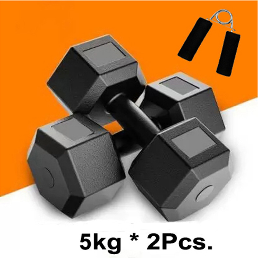 L'AVENIR FITNESS PVC Dumbbell Set + Hand Grip -Best for Home Exercise -Economical Price Fitness Accessory Kit Kit