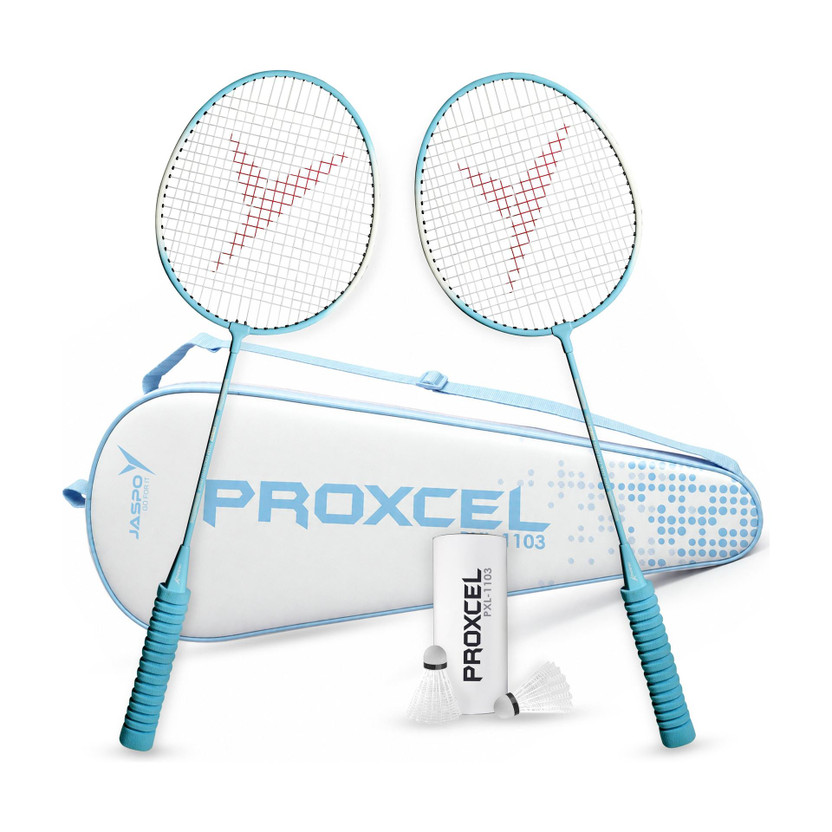 Jaspo Proxcel-1103 Badminton Kit |Steel Frame Racquets with Shuttlecocks| Lightweight| Badminton Kit