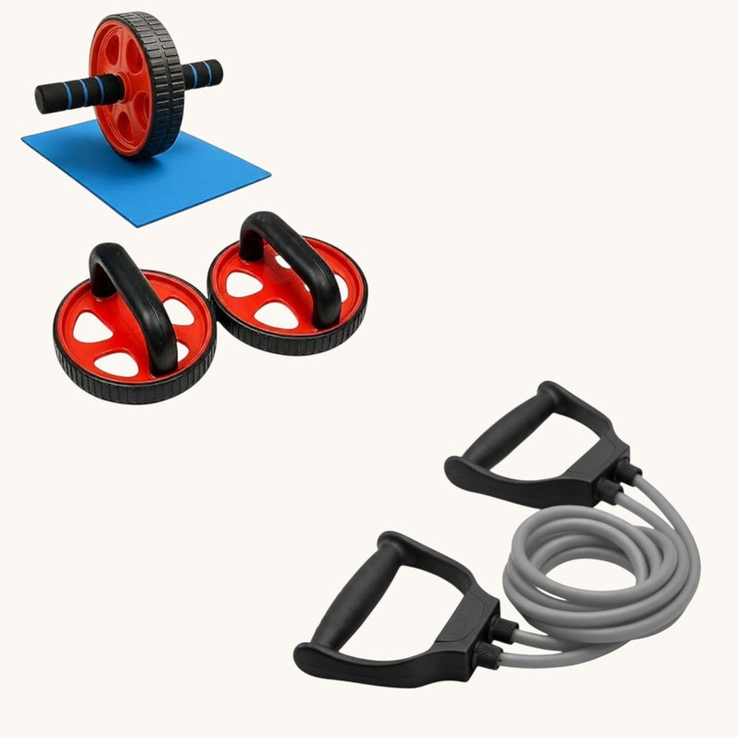 XWIPE XWIPE 2-in-1 AB Wheel Roller for Home Workout Body Training Equipment for Men & Women Fitness Accessory Kit Kit - Flipkart Deal
