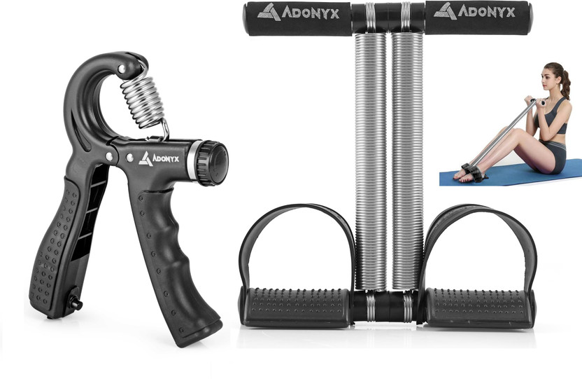 ADONYX Fitness Combo of Tummy trimmer & Adjustable Hand Exerciser Finger Exerciser Fitness Accessory Kit Kit