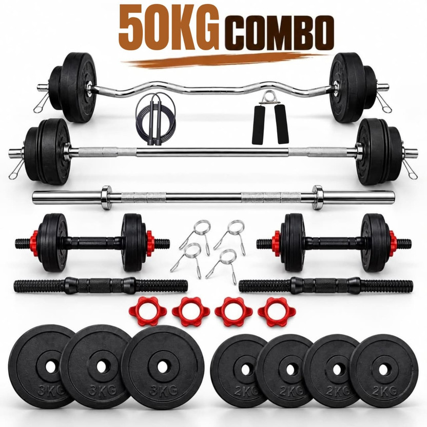 AKTIV FITNESSB 50KG DOUBLE ROD SET 50KG WEIGHT SET Fitness Accessory Kit Kit