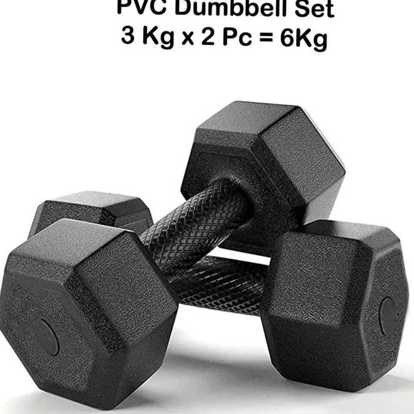 WILORA (3kg * 2) Dumbbell Set - 1 Pair of Fixed Weight Dumbbell (3 kg) Fitness Accessory Kit Kit
