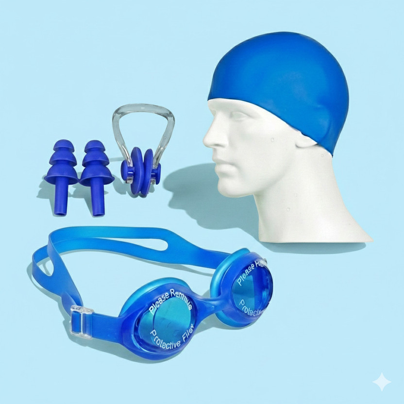 PIRENE Complete 4-in-1 Swimming Gear Combo Set for Men and Women Swimming Kit