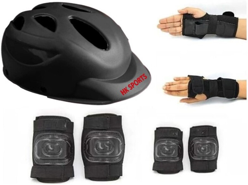 HK Sports Skating Protection Kit - Flap Helmet + Elbow + Knee + Hand Guard Skating Kit