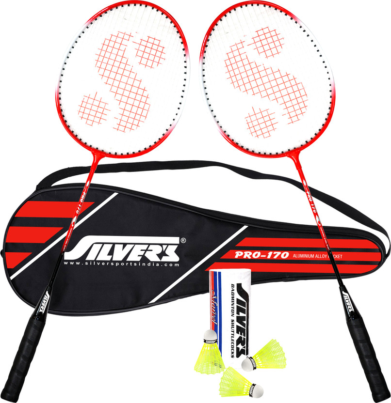 Silver's PRO-170 Badminton Combo- 2 Rackets with Shuttle Pack of 3 Badminton Kit(NA)