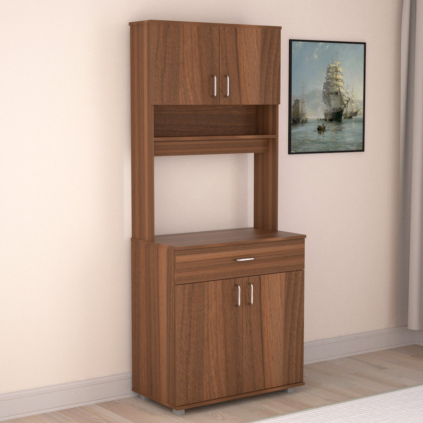 WOODYOU Engineered Wood Crockery Cabinet(Finish Color - Lyon Teak, Knock Down)