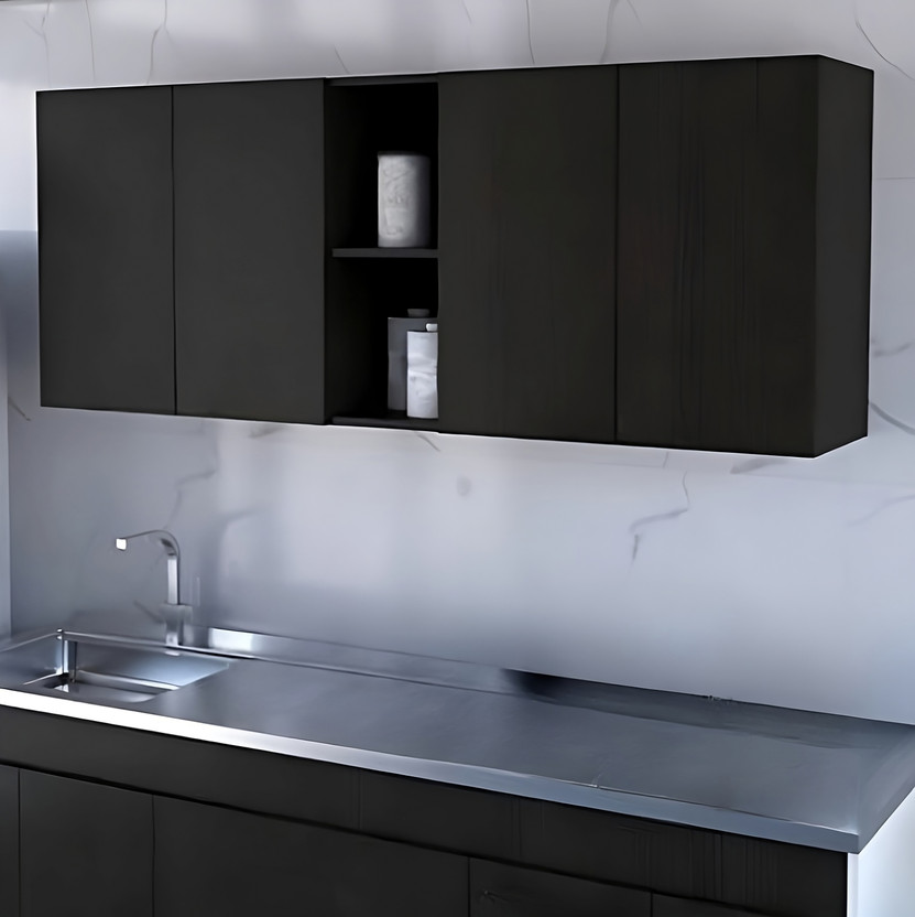 De Italian Factory Modular Wall Mounted Crockery Cabinet Engineered Wood Kitchen Cabinet(Finish Color - Wenge, Pre-assembled)