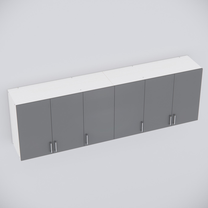 SPECIALITY PANELS 6 Doors Modular Wall Cabinet Free installation by Brand Engineered Wood Hanging Filing Cabinet(Finish Color - White & Grey, Pre-assembled)