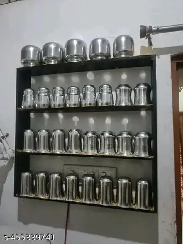 VEDCRAFT Containers Kitchen Rack Wood Kitchen Rack Organizer for Spices, Jars, Mugs,