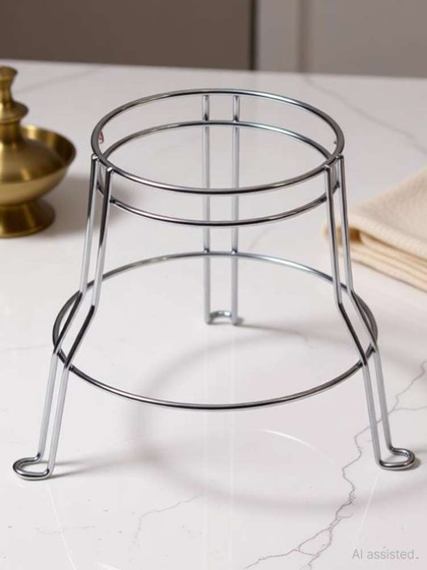 Elexa Hardware Containers Kitchen Rack Steel Iron Matka Stand - Sturdy and Decorative Water Pot Holder for Home and Garden