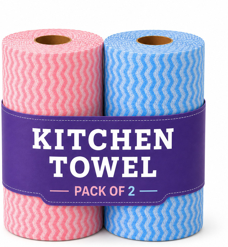 Shyamora WASHABLE KITCHEN TOWEL ROLL PACK OF 2(2 Ply, 160 Sheets)