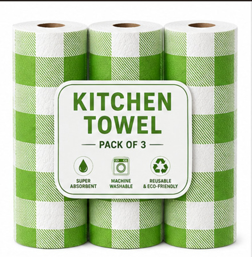Shyamora Kitchen Towel Roll | Super Absorbent Disposable Kitchen Tissue Paper(1 Ply, 240 Sheets)