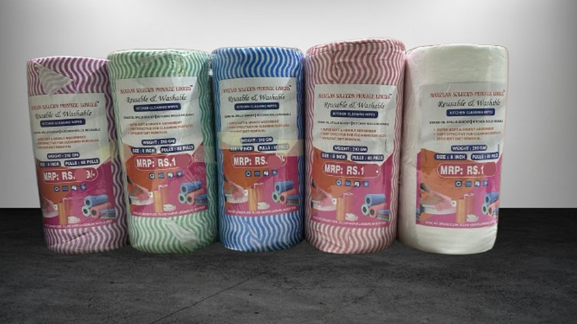 rollinhub Kitchen Tissue paper/towel/Roll Reusable non-woven eco-friendly s18s( pack of 1)(2 Ply, 80 Sheets)