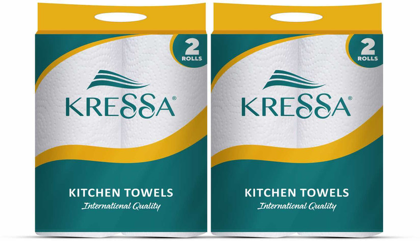 KRESSA KRESSA Paper Towel | Kitchen Tissue | Towel Paper Roll | 2 Ply 4 Rolls 60 Pulls Per Roll Total 240 Pulls Natural Virgin Pulp(2 Ply, 240 Sheets) - Flipkart Deal