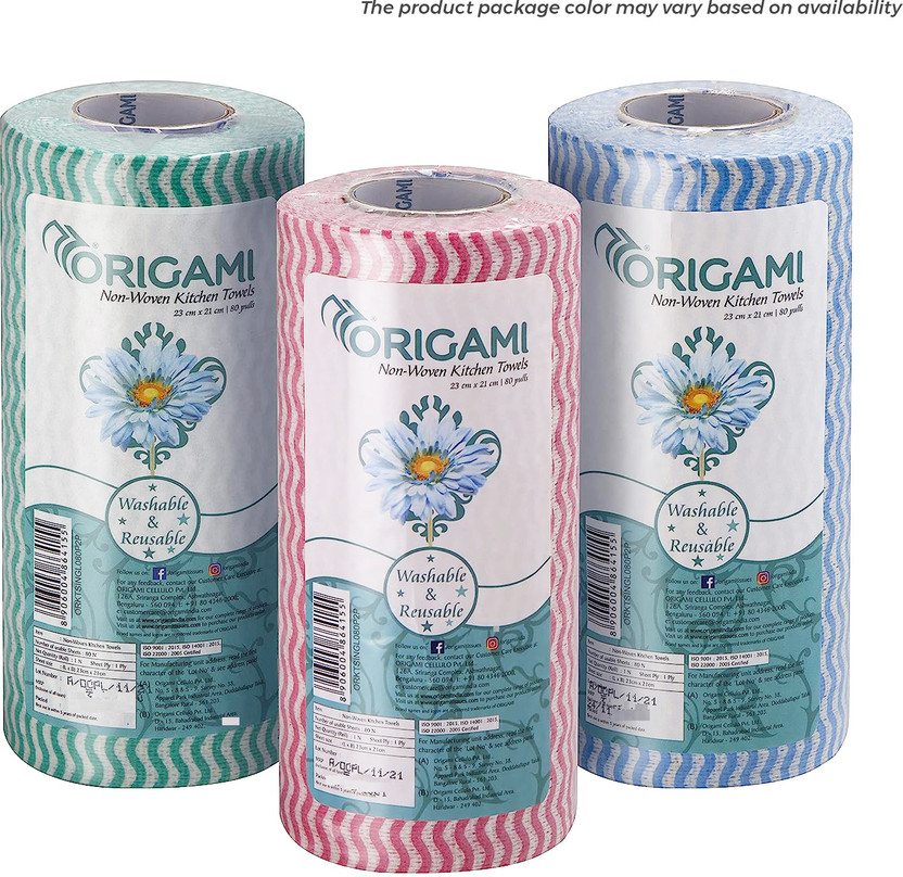 Origami Kitchen Towel Non woven -80 Pulls(1 Ply, 80 Sheets)