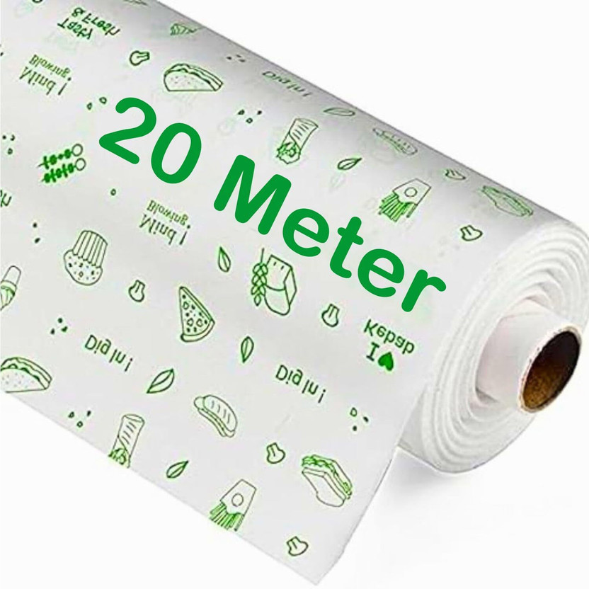 SAVINGMART COLLECTIONS 20 MTR FOOD WRAPPING PAPER | PAPER FOIL | BUTTER PAPER | ROTI WRAP | PAPER FOIL(1 Ply, 100 Sheets)