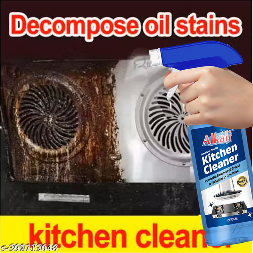 alkali Kitchen oil & grease stain remover spray Oven/Gas stove/Chimney Cleaner (200 ml) Kitchen Cleaner(200 ml)