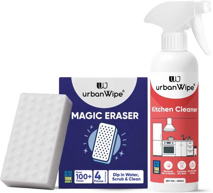 urbanWipe urbanWipe Magic Eraser And Kitchen Cleaner(500 ml, Pack of 2) - Flipkart Deal
