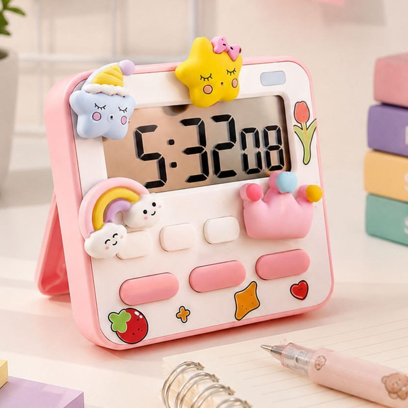 PAHALUXE Digital Pink Clock