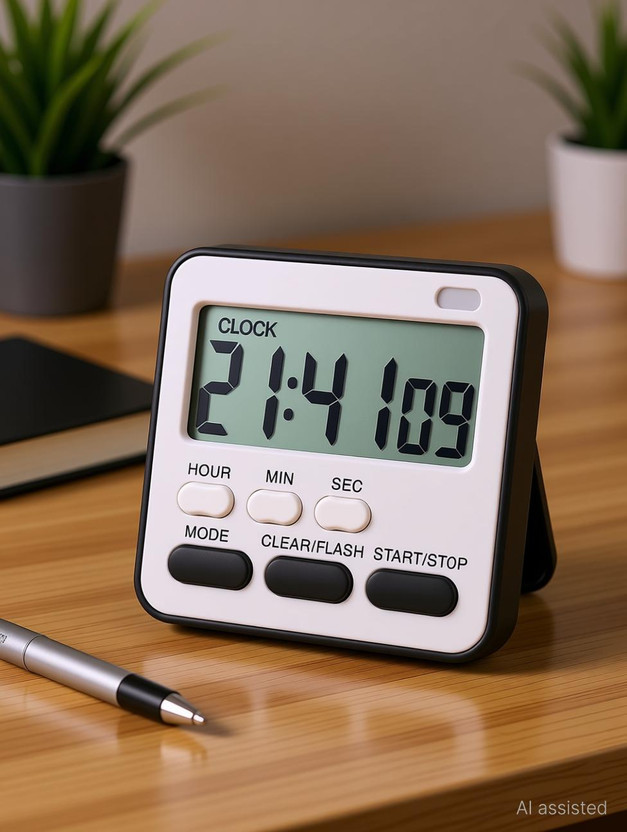 HurryShoppy Kitchen Timer Clock Digital Table With Alarm Stopwatch Countdown for Study Table Digital Kitchen Timer