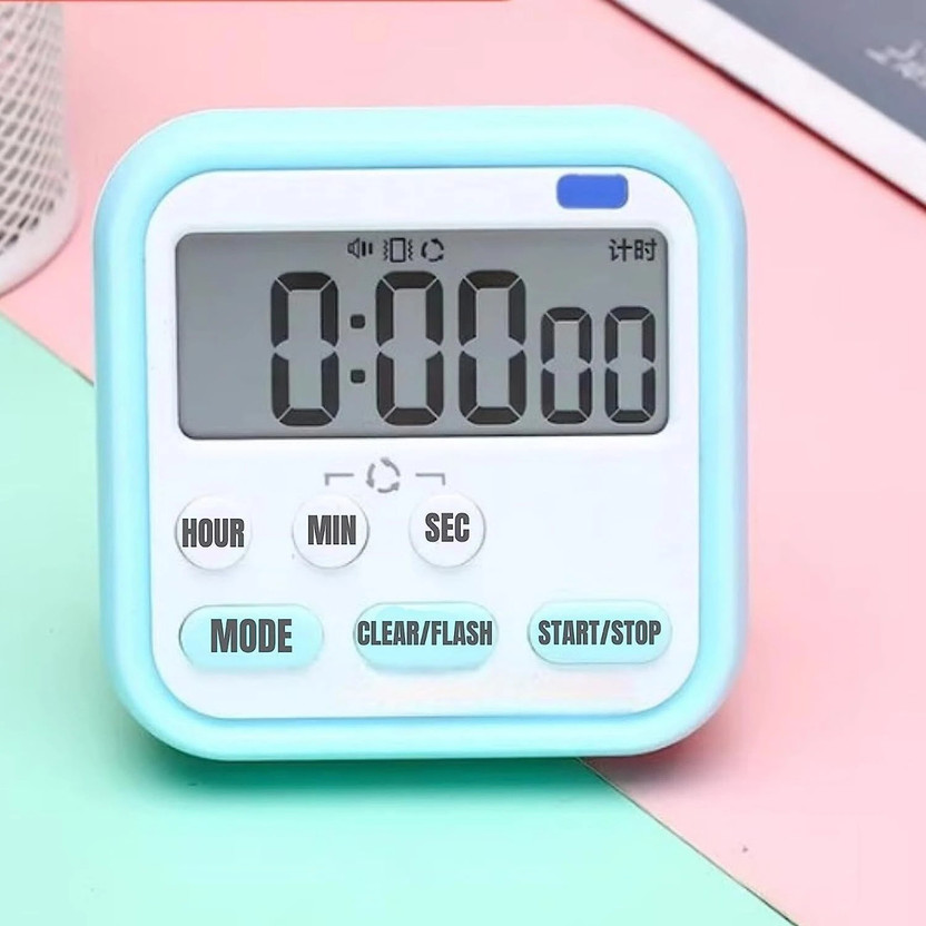 Kankuwar Magnetic Timer Alarm Clock with Large LCD Display and Loud Alarm Digital Kitchen Timer