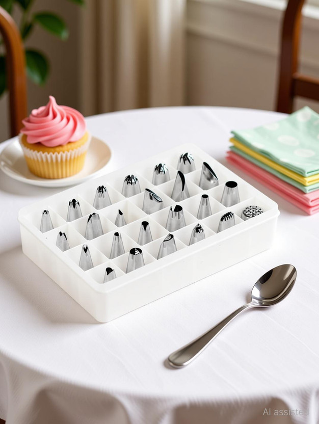 Molzo Molzo Piping Set 24 Stainless Steel Frosting Nozzle Piping Set with Storage Box for Cake Decoration and Icing (24 Pcs) Silver Kitchen Tool Set (Silver) Kitchen Tool Set(Silver, Baking Tools) - Flipkart Deal