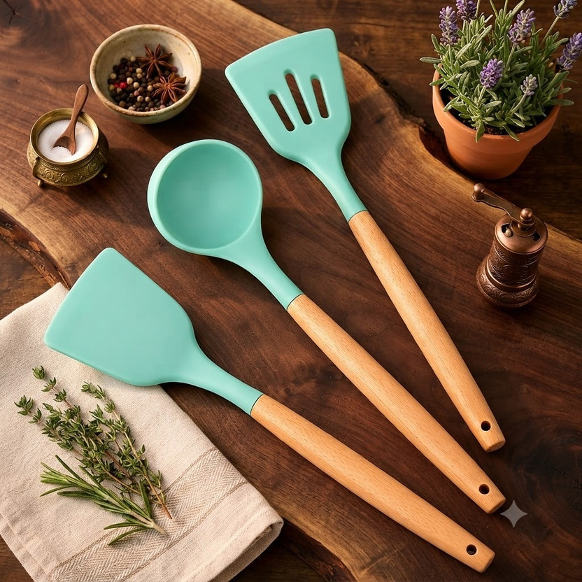 ajdkmart ltd Beginners and Regular Food Preparation Kitchen Tool Set(mint green, Baking Tools)